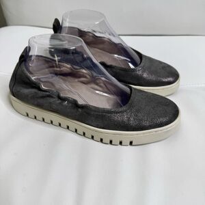 Vionic Slip On Uptown Ballet Flats Sz 7.5 Loafer Shimmer Gray Comfort Orthopedic